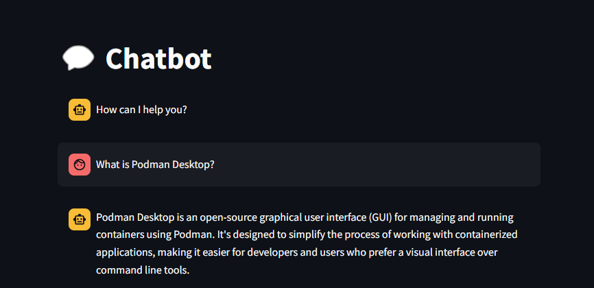 Podman Desktop ChatBot